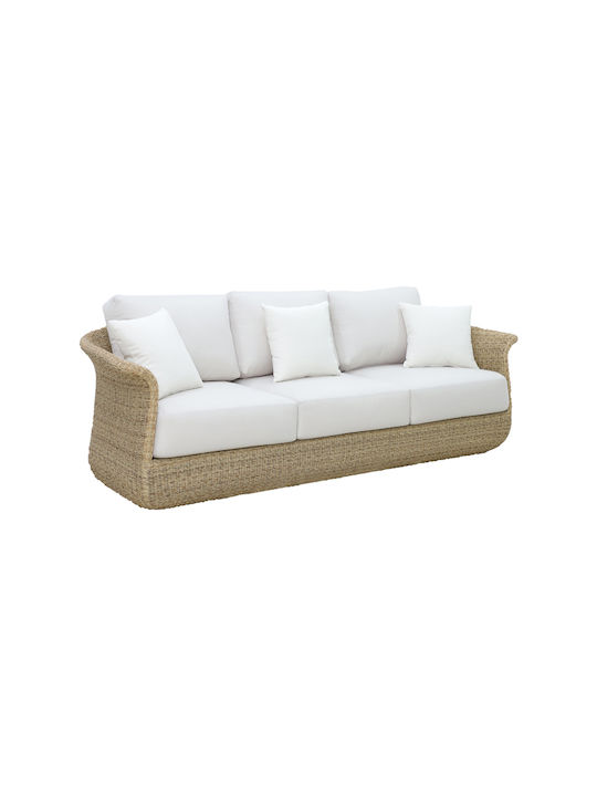 Gogi Tree-Seater Sofa Outdoor Wooden with Pillows 225x83x73cm