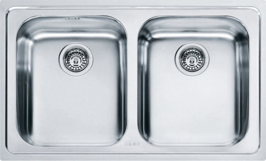 Franke Logica Line Lll 620 1010153295 Drop-In Sink Inox Matte W79xD50cm Silver