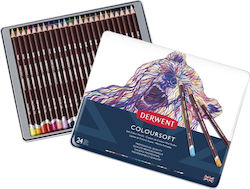 Derwent Coloursoft Coloured Pencils 24 Tin