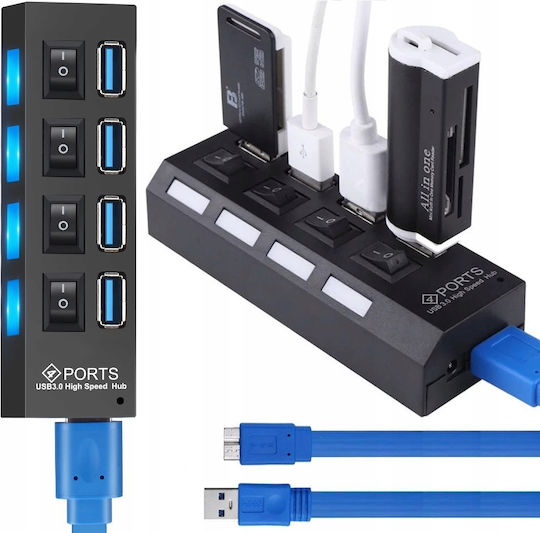 USB-Hub 4 Anschlüsse USB 3.0 mit USB-A Anschluss