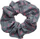 Scrunchies - Elastic de păr Xlarge Flori gri