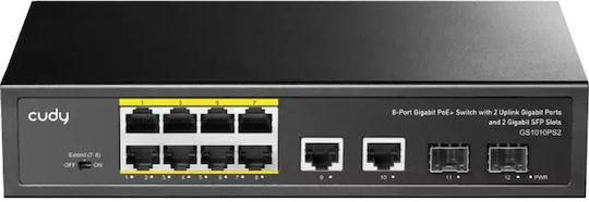 Cudy GS1010PS2 Unmanaged L2 PoE+ Switch με 8 Θύρες Gigabit (1Gbps) Ethernet και 2 SFP Θύρες