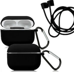 111.0142 Soft Silicone Case Γαντζο & Antilost Strap Airpods Pro Μαυρο