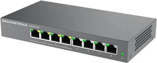 Grandstream GWN7711P Managed L2 PoE+ Switch με 8 Θύρες Gigabit (1Gbps) Ethernet