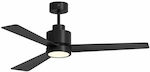 S&P HTD-130 Ceiling Fan 130cm with Light and Remote Control Black