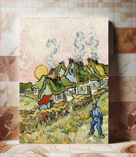 Houses Figure 1890 Картина Копие на Ван Гог Платнен 40x50см