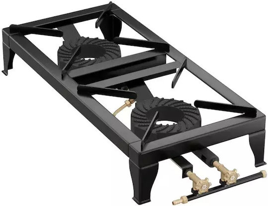 Thermogatz GX22 Liquid Gas Countertop Double Burner Black