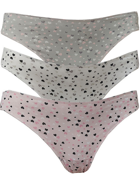 Cotonella Baumwolle Damen Slip 3Pack Grey