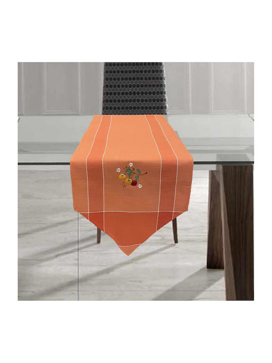 Linea Home Ράνερ Λινό Cherry Πορτοκαλί 40x140εκ.
