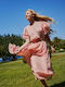 Airy Wrap Dress Pink