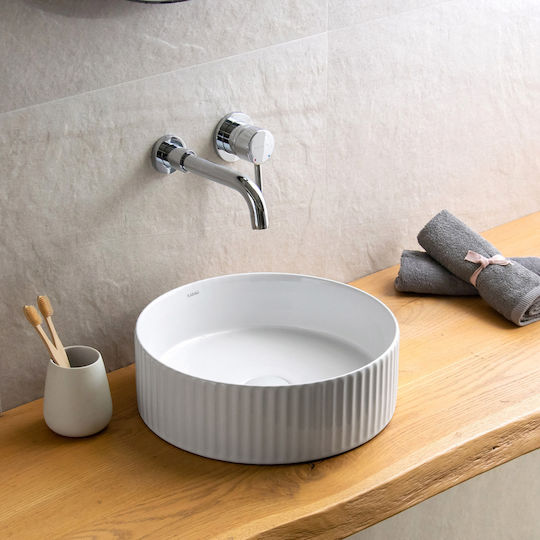 Karag Countertop Sink Porcelain 36x36x12.5cm White