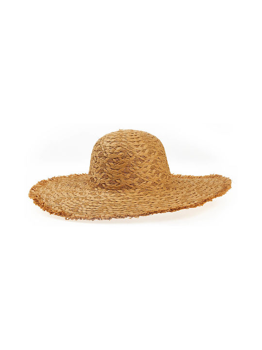 Verde Γυναικείο Ψάθινο Καπέλο Μπεζ