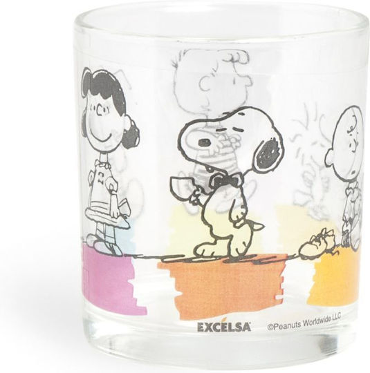 Excelsa Peanuts Σετ Ποτήρια Νερού από Γυαλί 250ml 3τμχ