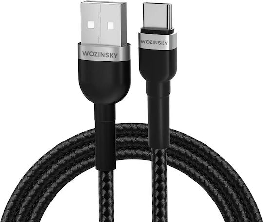 Wozinsky USB 2.0 Kabel USB Typ-C männlich - USB-A 20W PD Schwarz 1m WNBAC1