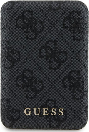 Guess Metal Logo MagSafe Power Bank 5000mAh 15W with USB-A Port and USB-C Port Black