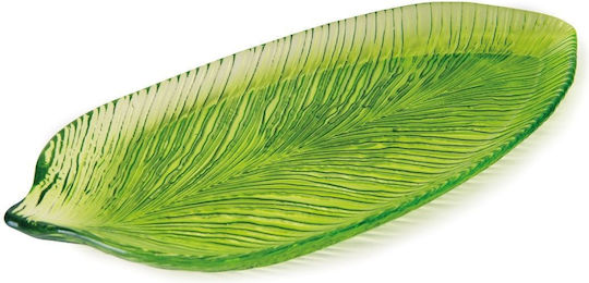 Excelsa Dekorative Platte Glas Grün 1Stück 30x14cm Excelsa Dekorative Platte Glas Grün 1Stück 30x14cm
