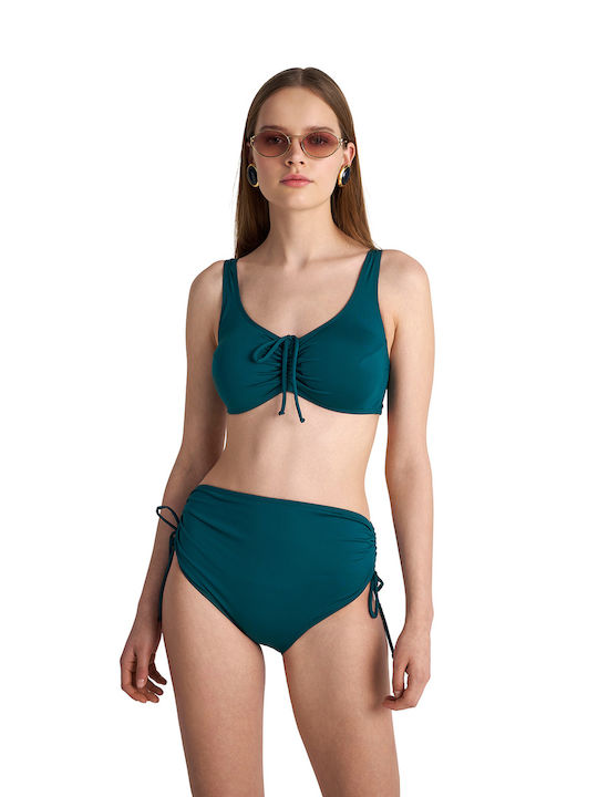 Blu4u Bikini Set Top & Slip Bottom Petrol Blue