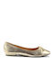 Synthetic Leather Ballerinas Gold