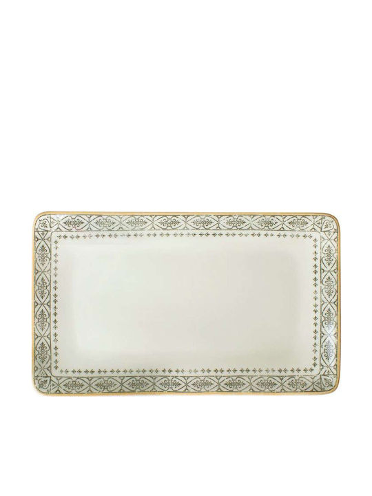 Oriana Ferelli Serving Platter Rectangular made of Porcelain Vintage Beige 27x16cm