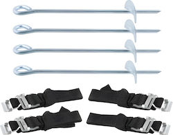 Set 4 Anker zur Sicherung des Trampolins Zola Ankergröße 30 cm Gurtgröße 135 cm