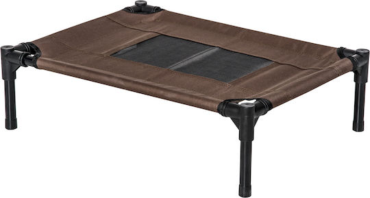 Pawhut Raised Dog Bed Breathable Steel Fabric 61x46x18 Cm Black Brown