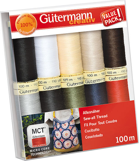 Комплект от 10 броя конци за шиене Gutermann Classic 734006-1