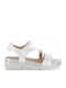 Leather Women's Flat Sandals White