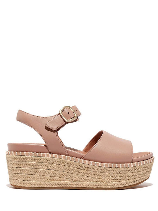 Fitflop Women's Leather Ankle Strap Platforms Beige