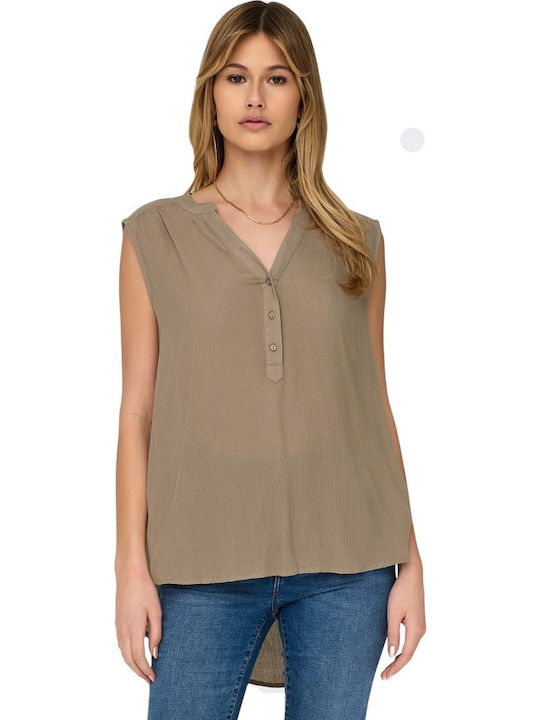 Only Life Women's Blouse Sleeveless with V Neck...