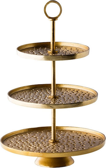Ready Metalic Etajeră Auriu Ø30xY47cm 1buc
