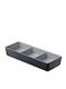 Ready Plastic Dessert Divided Serving Plate with 3 Slots Gray