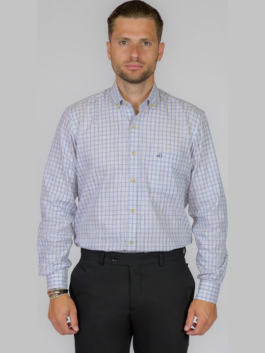 Long-sleeved Shirt Checked Beige