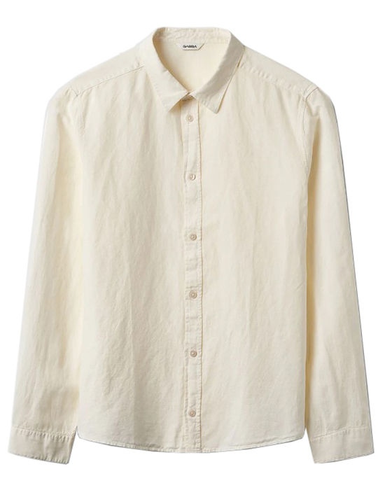 Gabba Langärmlig Leinen Hemd Beige