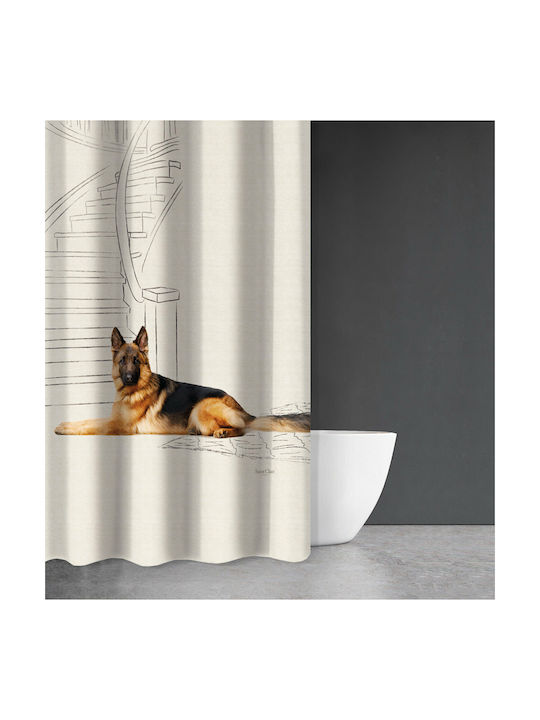 Saint Clair Animals Des 213 Shower Curtain Fabric 180x200cm Beige