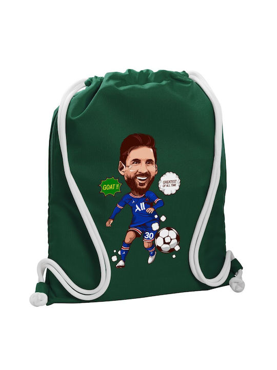 Koupakoupa Lionel Messi Drawing Τσάντα Πλάτης Γυμναστηρίου Πράσινη
