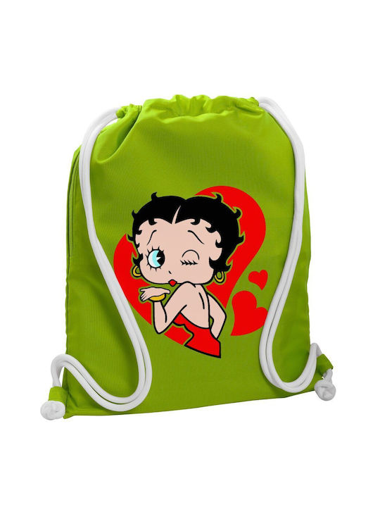 Koupakoupa Betty Boop Τσάντα Πλάτης Γυμναστηρίου Πράσινη