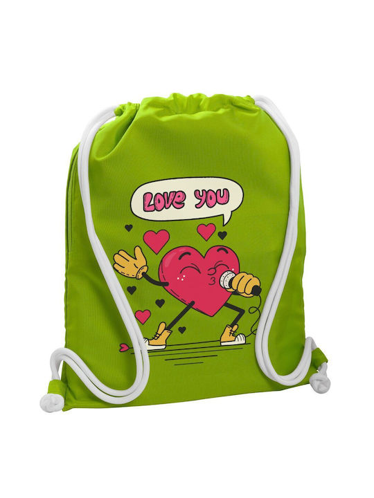 Koupakoupa Love You Singer!!! Gym Backpack Green