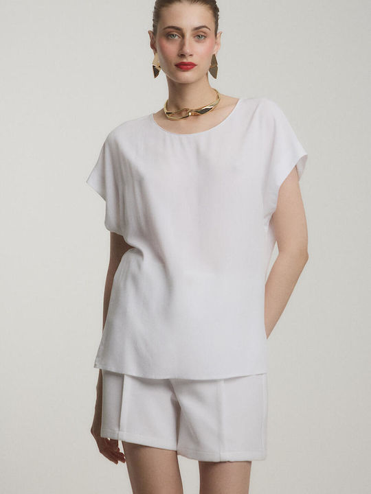 Bill Cost Women's Blouse Short Sleeve White
