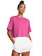 Under Armour Damen Sportlich Crop T-shirt Fuchsie