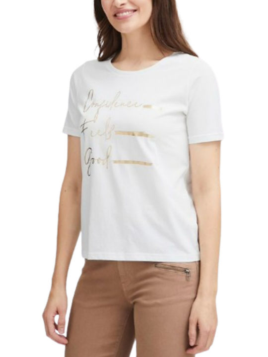 Fransa Feminin Tricou White