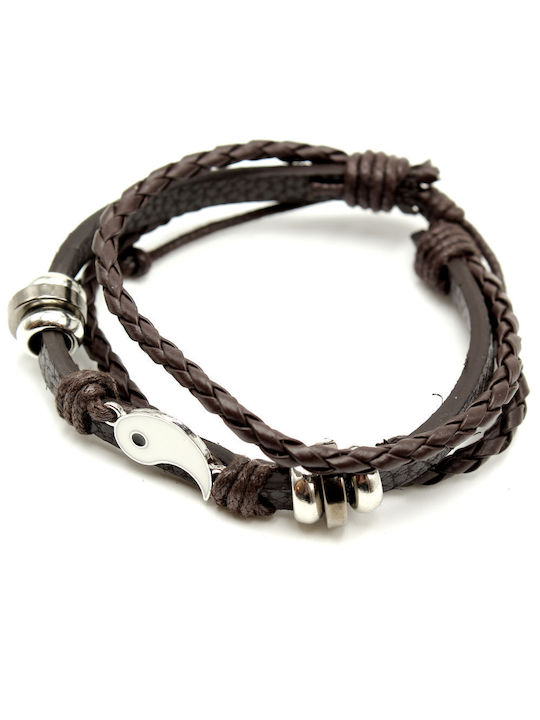 Men's Brown Leatherette Bracelet Man55