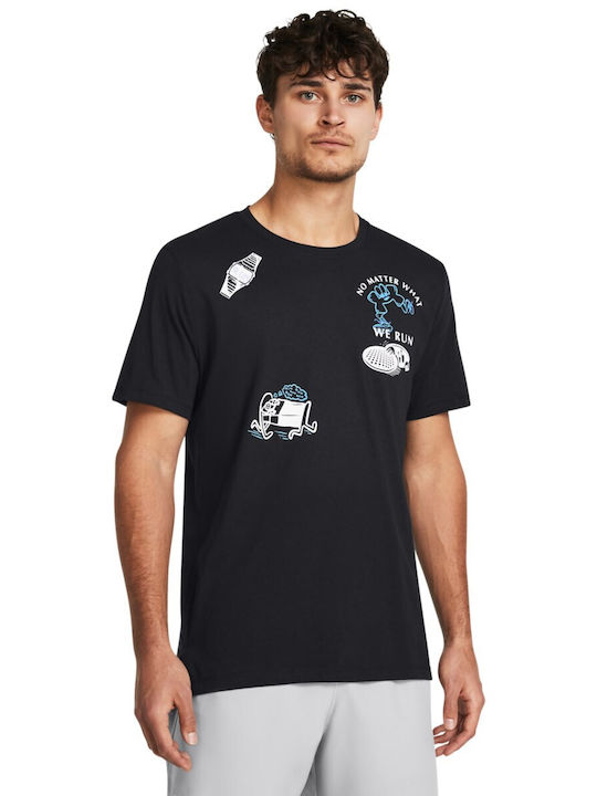 Under Armour Ua We Run Bărbați T-shirt Sportiv cu Mânecă Scurtă Negru