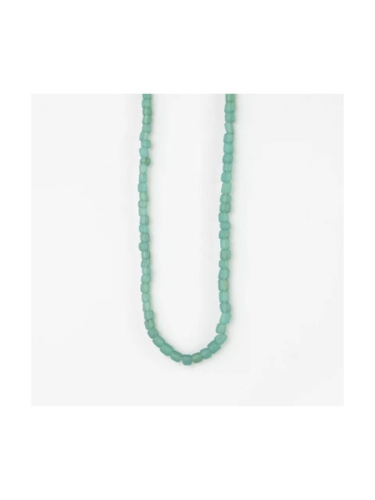 Necklace Glass Beads Aqua