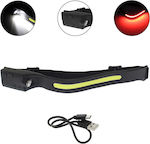 Rechargeable Headlamp LED Waterproof IPX4 with Maximum Brightness 350lm Black