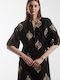Sommer Midi Damenkleid Schwarz