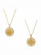 Art d or Necklace Constantine Talisman Made of 9 K Gold with Zircon