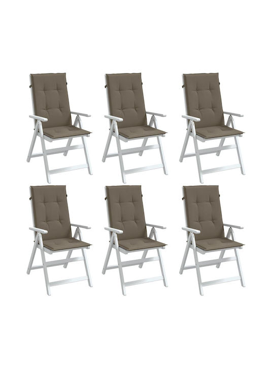 vidaXL Gartenstuhlkissen Mit Rückenlehne Beige-...