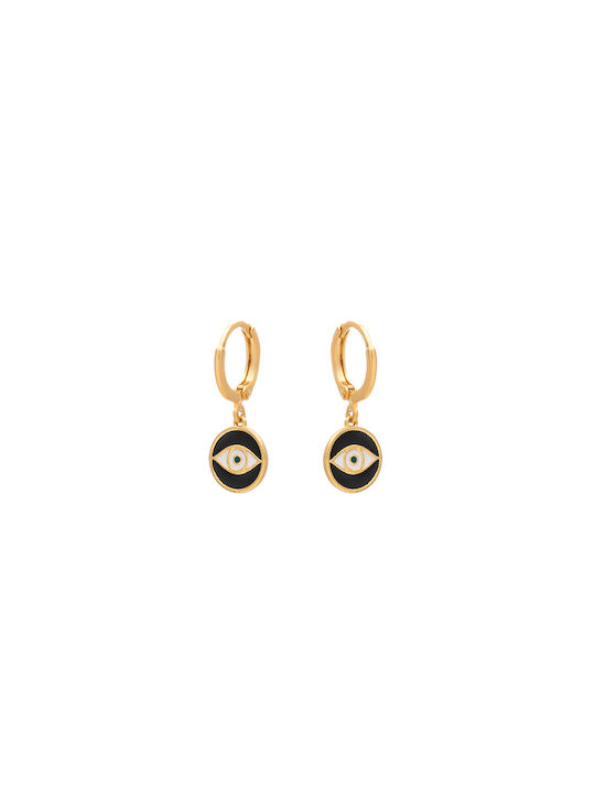 Black Eye Hoop Earrings