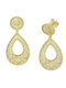 Silver Union Earrings made of Silver Gold Plated with Stones