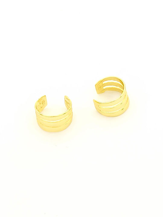 Silver Union Σκουλαρίκια Cuff από Ασήμι Επιχρυσωμένα